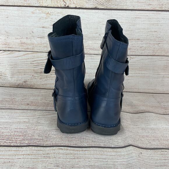 Miz Mooz Pasha Wide Womens Sz EU 36 US 5.5-6 Ankle Boots Navy BLue - Picture 6 of 11